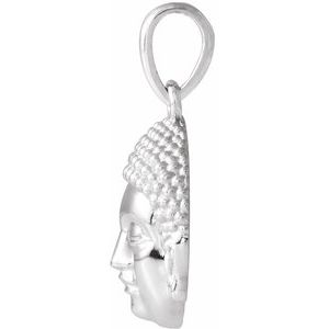 Platinum 14.7x10.5 mm Meditation Buddha Pendant