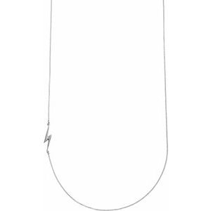 Sterling Silver Lightning Bolt 18" Necklace