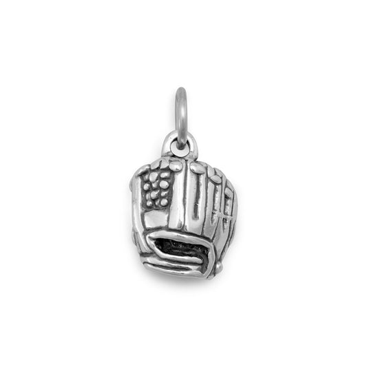 Oxidized Baseball Mitt Charm