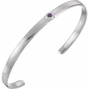 Sterling Silver Alexandrite Cuff 6" Bracelet