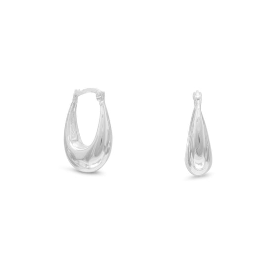 Polished Puffed Oval Hoop Earrings