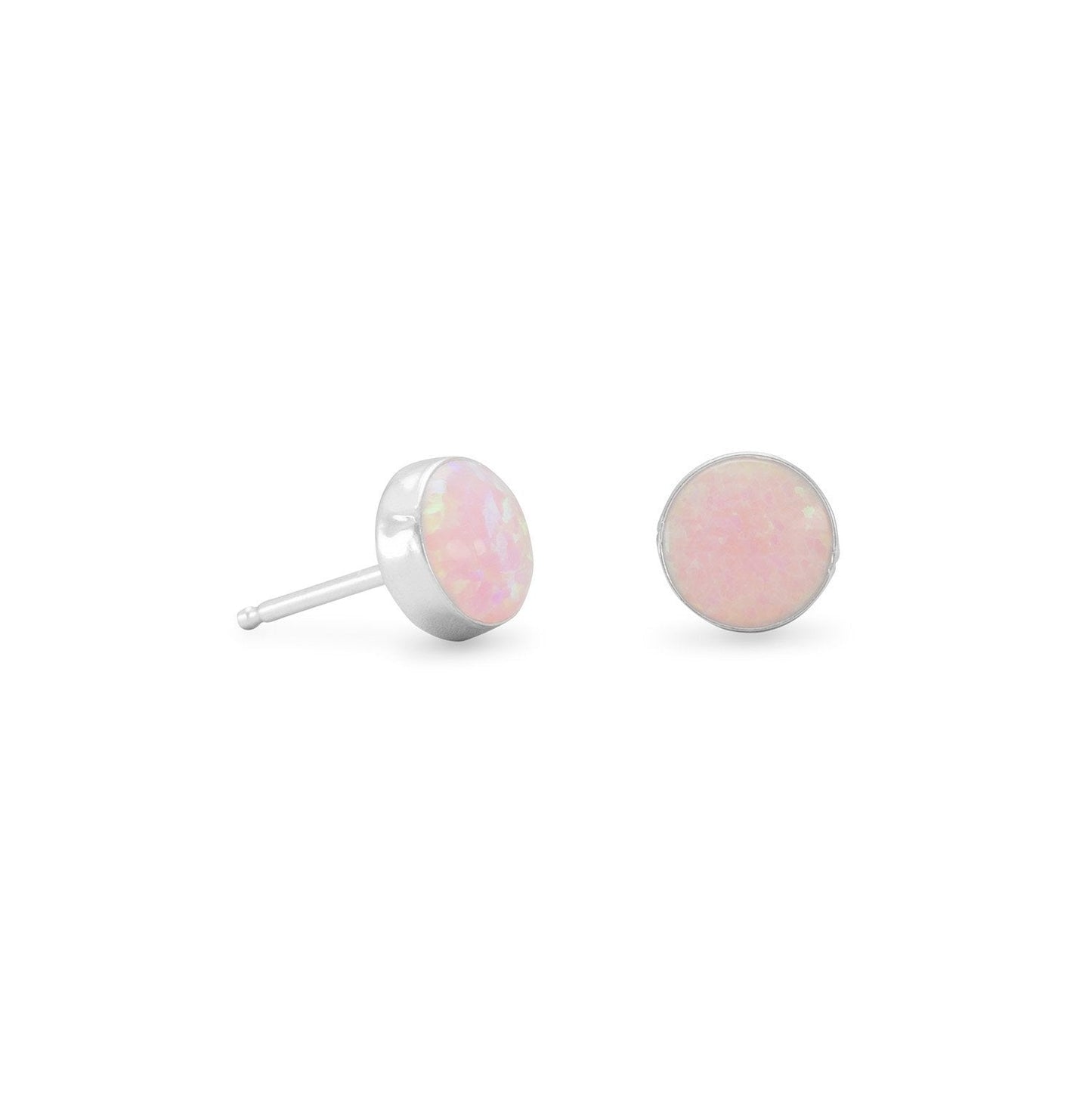 Aretes de ópalo sintético rosa