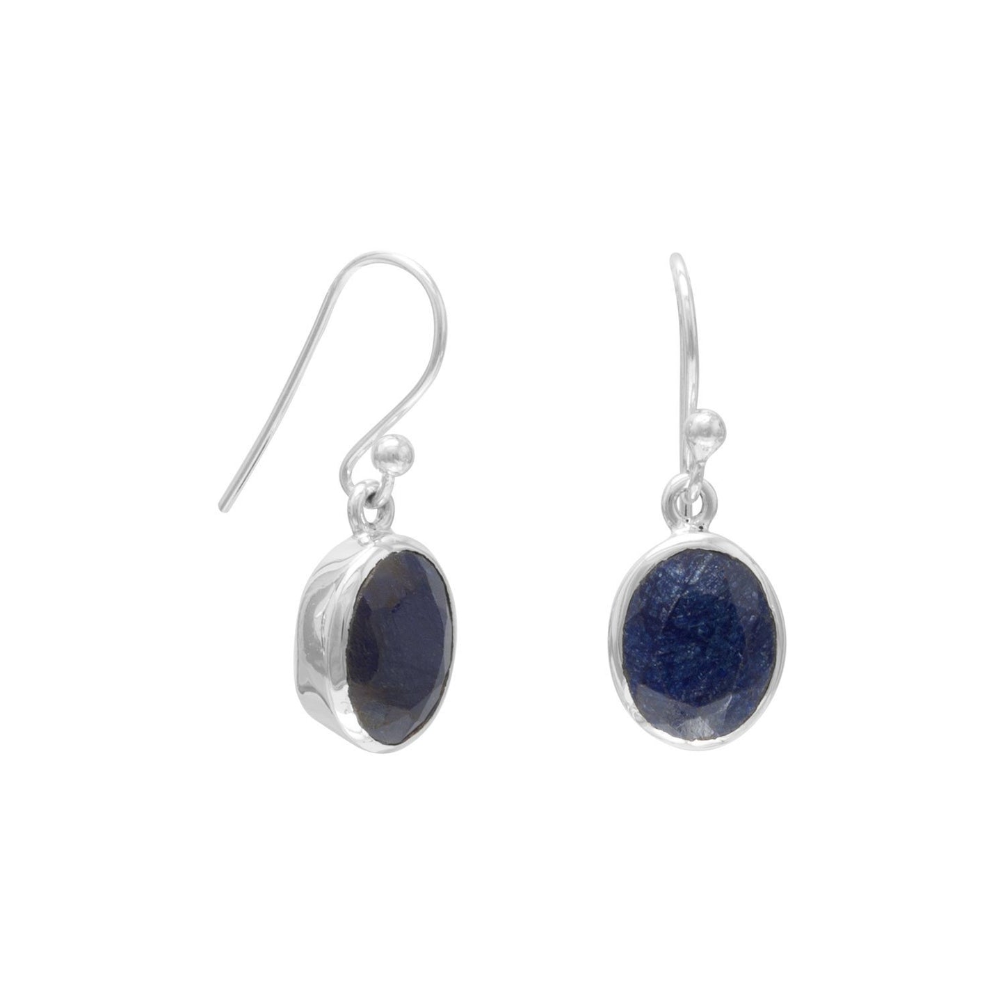 Oval Faceted Corundum Earrings