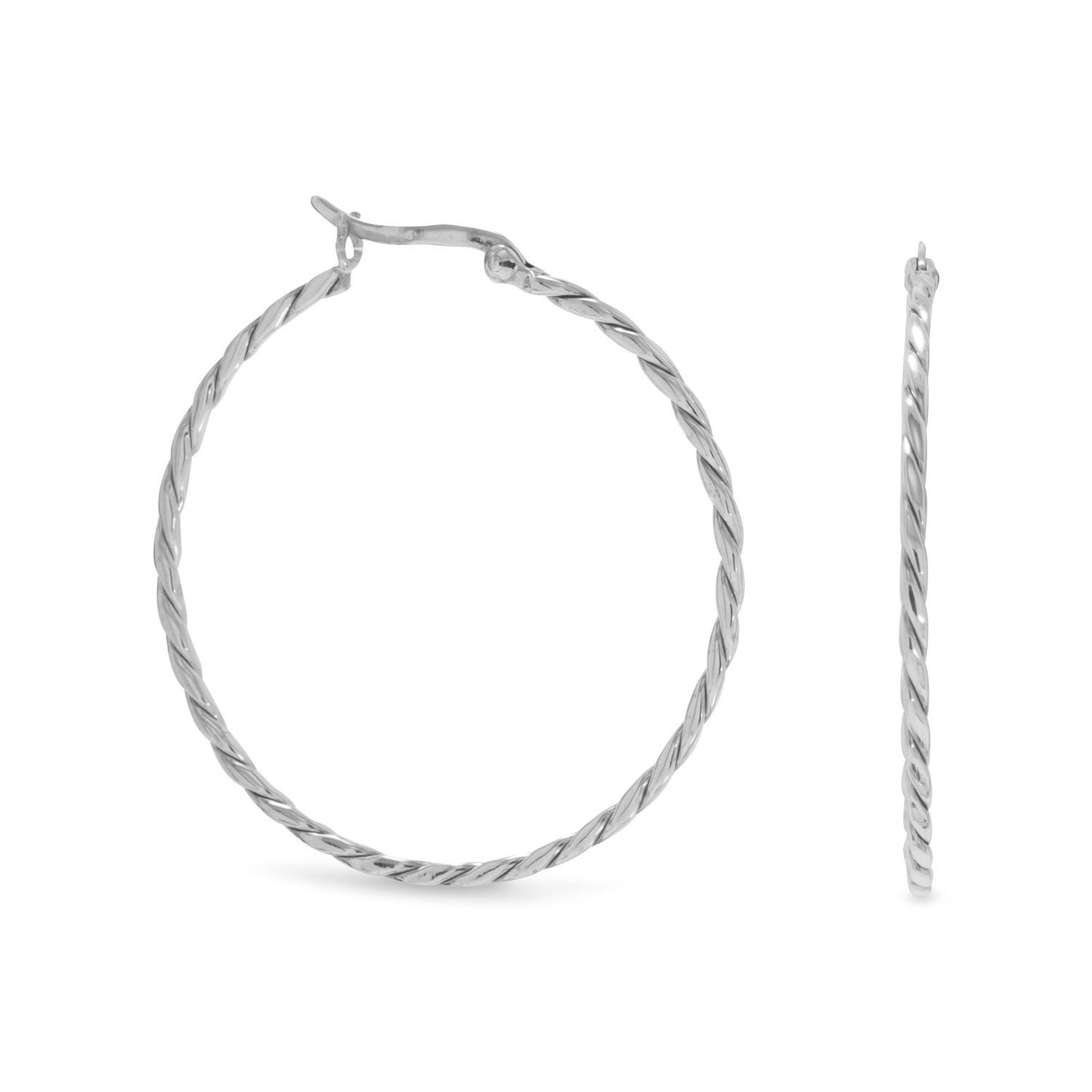 Thin Twist Hoop Earrings