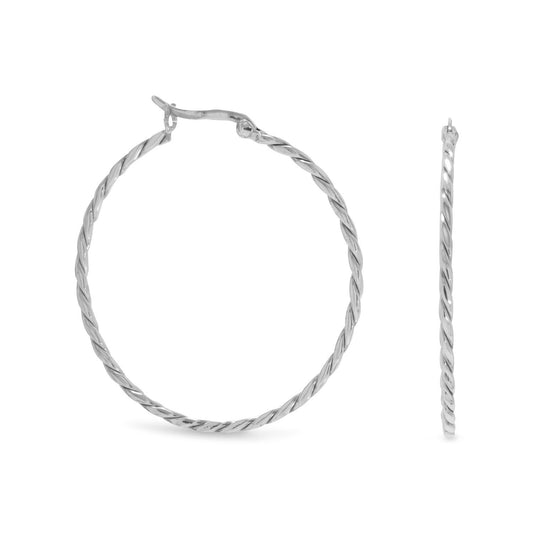 Thin Twist Hoop Earrings