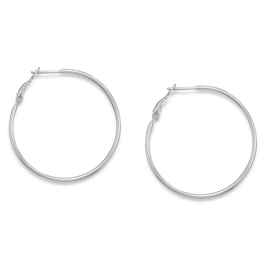 1mmx40mm Clip Post Hoop Earrings