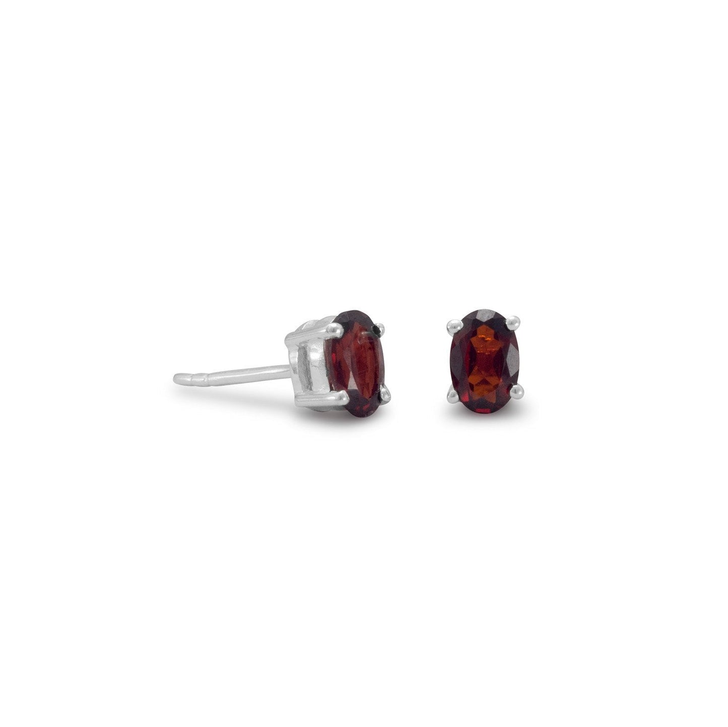 Oval Garnet Earrings