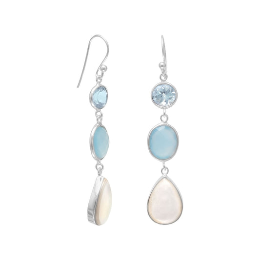 Blue Multistone Drop Earrings