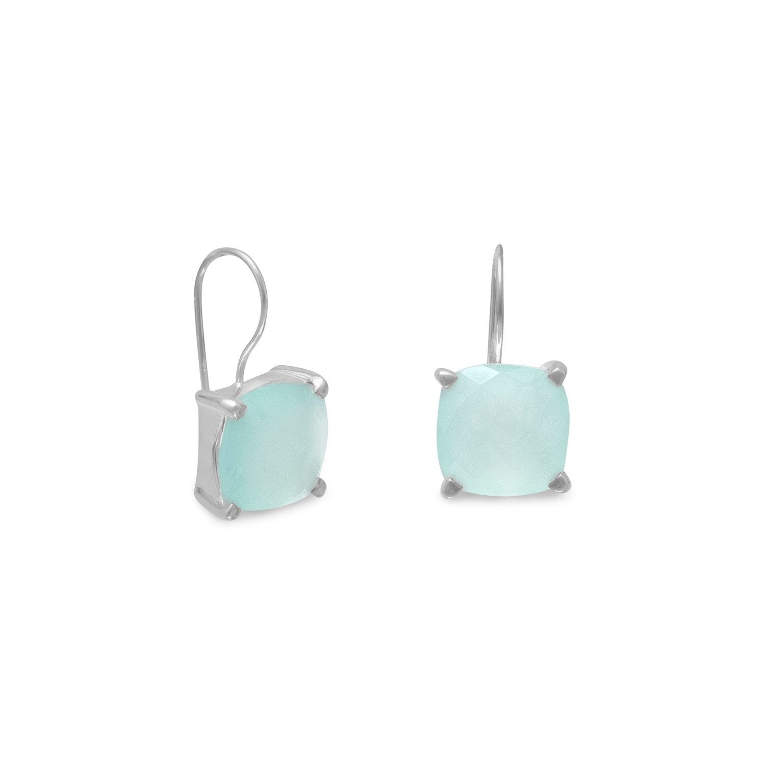 Square Chalcedony Earrings