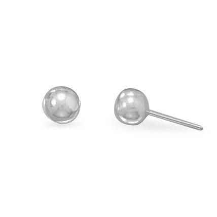 Aretes con bola de 6 mm chapados en rodio