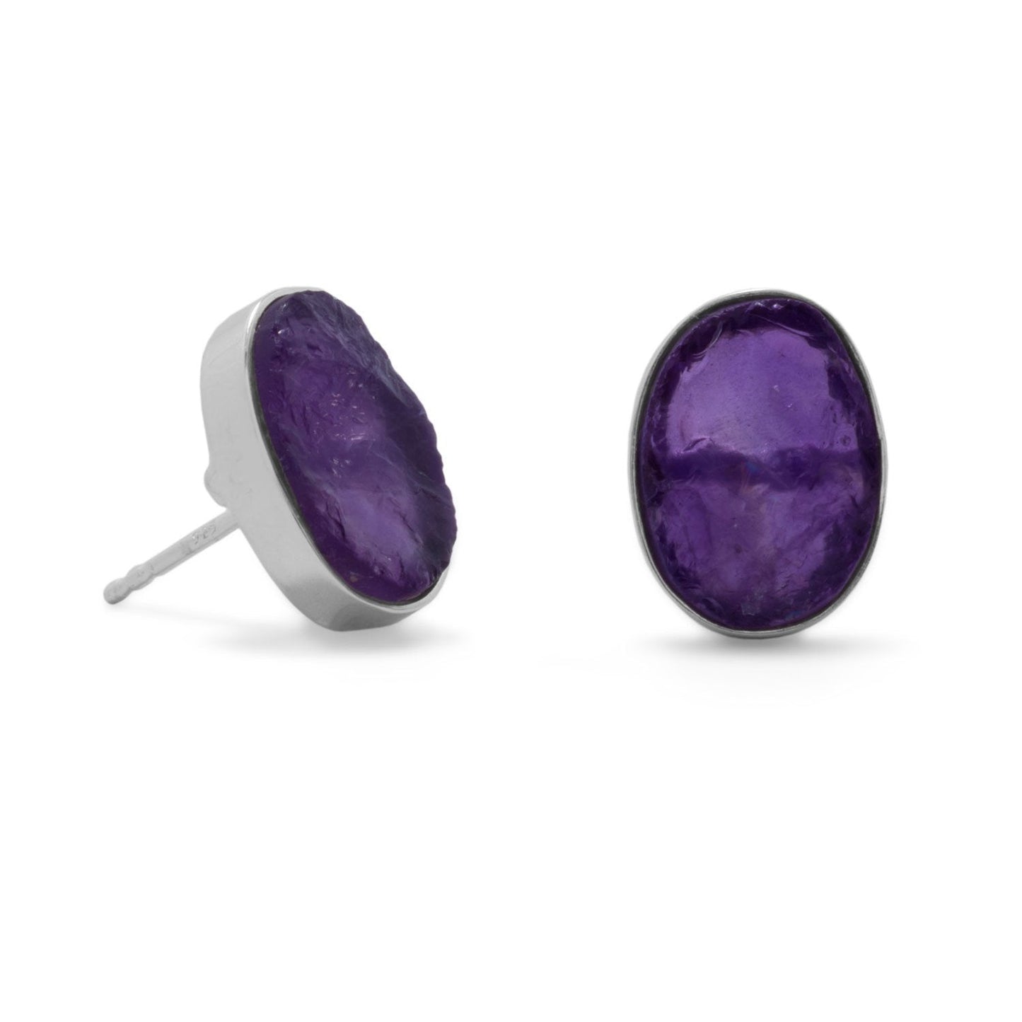 Oval Amethyst Studs