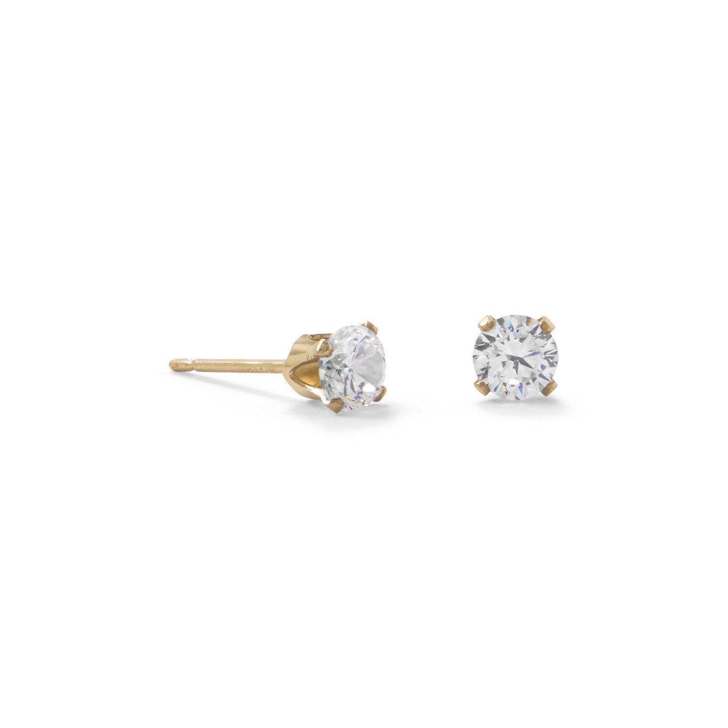 14/20 Gold Filled 4mm CZ Stud Earrings