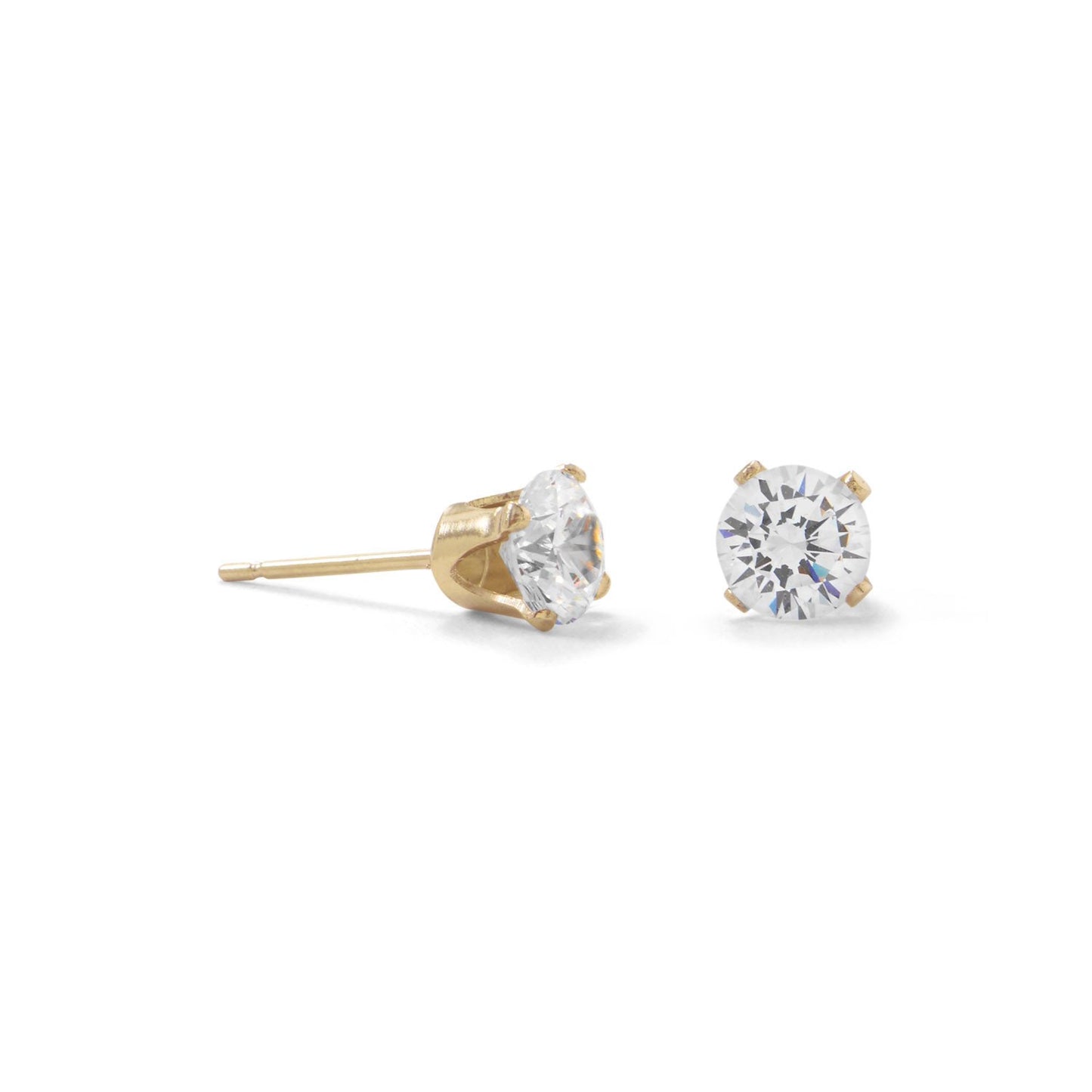 14/20 Gold Filled 5mm CZ Stud Earrings