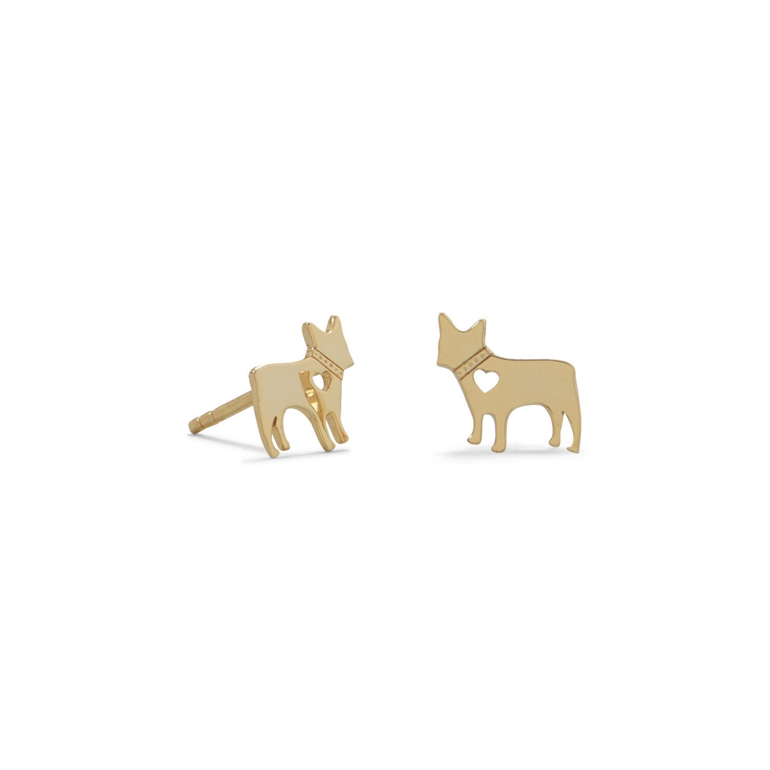 14 Karat Gold Plated Darling Dog Studs