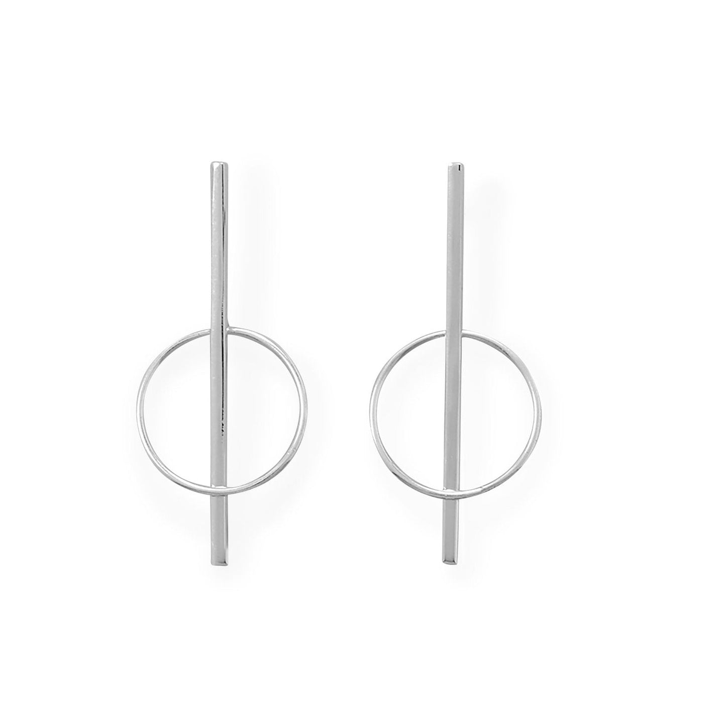 Long Bar w/Circle Post Earrings