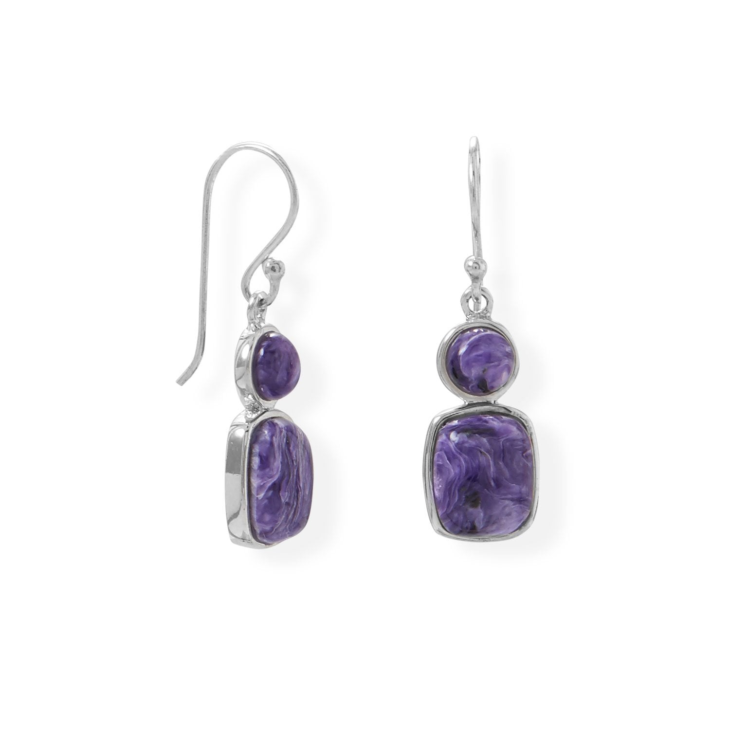 Multi Shape Charoite Earring