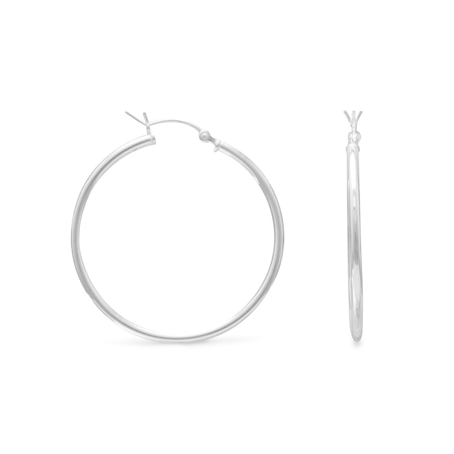 2mm x 35mm Hoop Earrings with Click