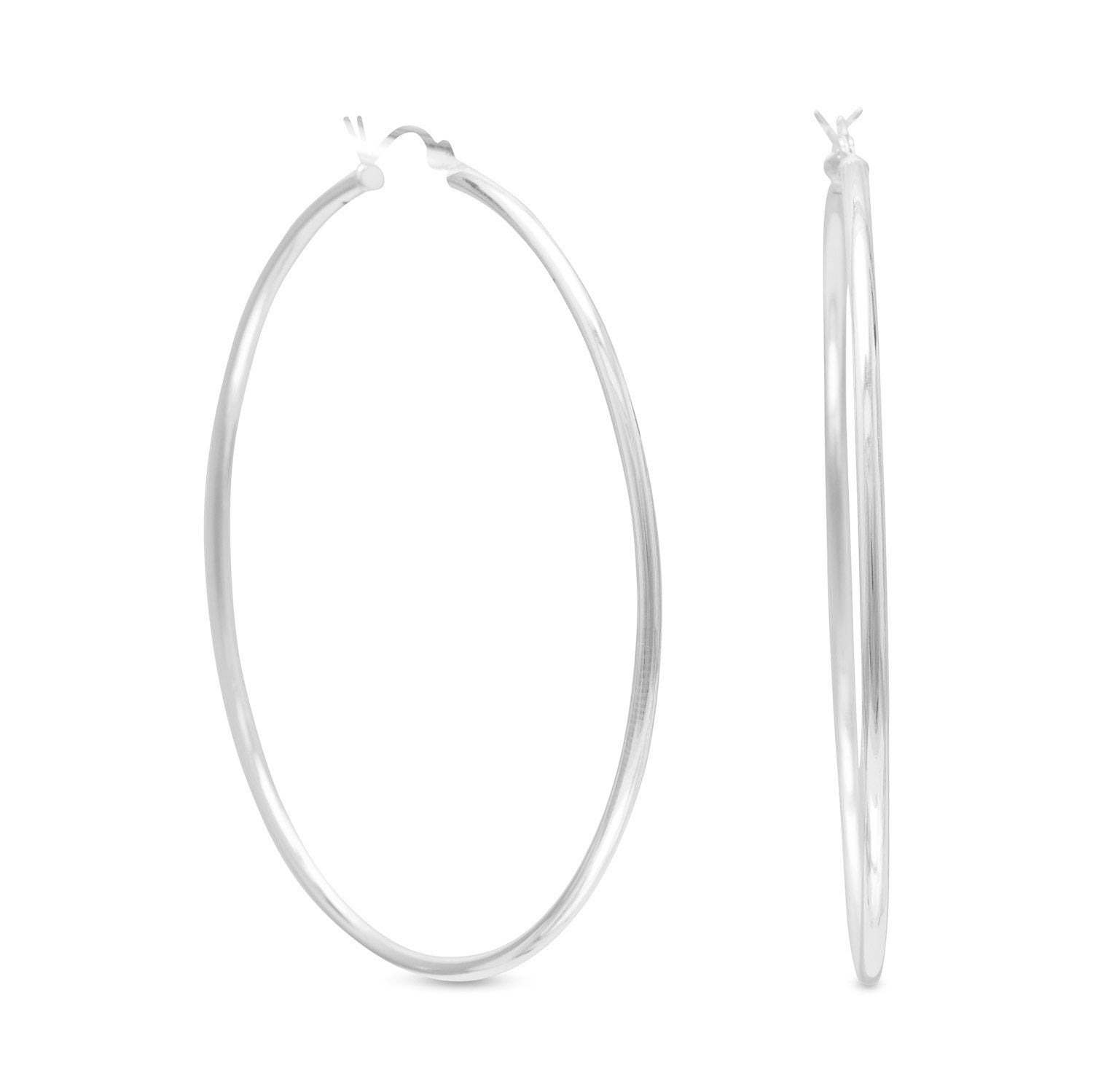 2mm x 60mm Hoop Earrings with Click