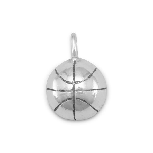 1/2 Round Basketball Charm