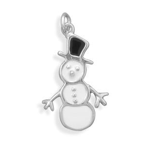 White/Black Snowman Charm