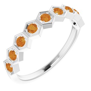 Sterling Silver Citrine Stackable Ring