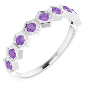 Sterling Silver Amethyst Stackable Ring