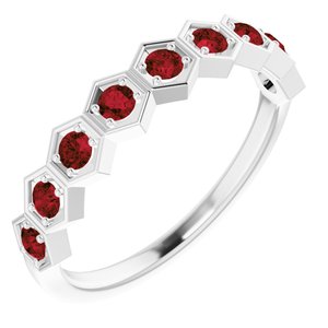 Sterling Silver Mozambique Garnet Stackable Ring