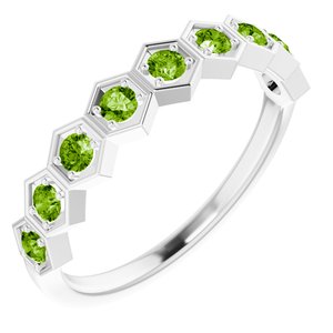 Sterling Silver Peridot Stackable Ring