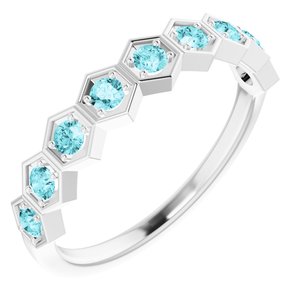 Sterling Silver Blue Zircon Stackable Ring