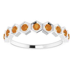 Sterling Silver Citrine Stackable Ring