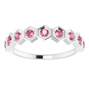 Sterling Silver Pink Tourmaline Stackable Ring