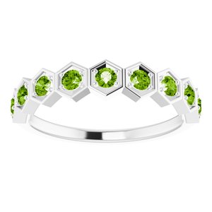 Sterling Silver Peridot Stackable Ring