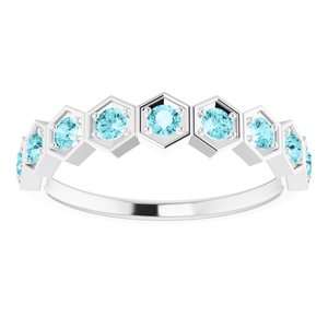 Sterling Silver Blue Zircon Stackable Ring