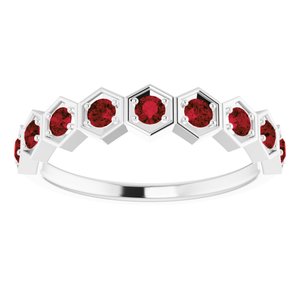 Sterling Silver Mozambique Garnet Stackable Ring