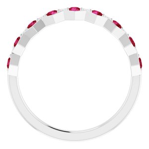 Sterling Silver Chatham® Created Ruby Stackable Ring