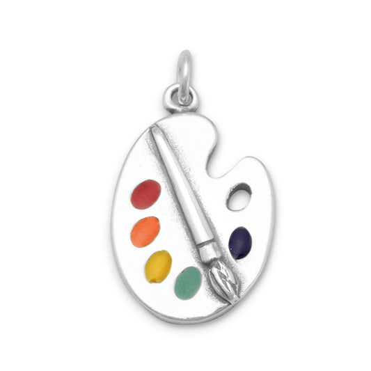 Painter's Palette with Enamel Colors Charm