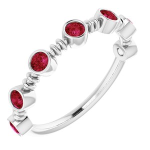 Sterling Silver  Ruby Ring