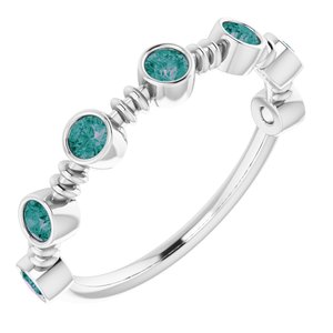 Sterling Silver Chatham® Created Alexandrite Bezel-Set Ring