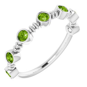 Sterling Silver Peridot Bezel-Set Ring