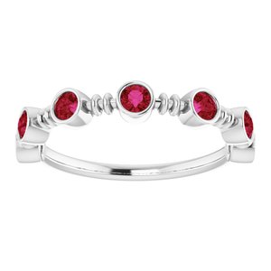 Sterling Silver  Ruby Ring