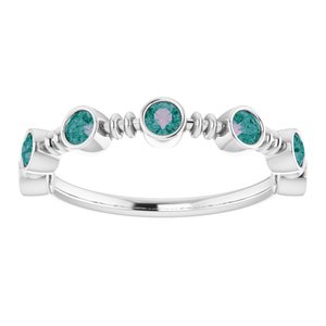 Sterling Silver Alexandrite Bezel-Set Ring