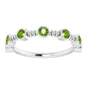 Sterling Silver Peridot Bezel-Set Ring