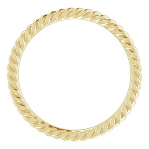 18K Yellow 1.5 mm Skinny Rope Band Size 4.5