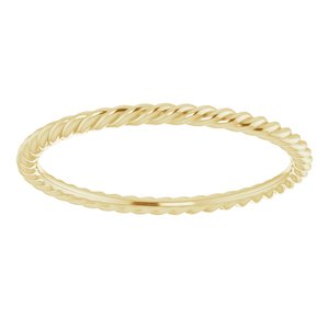 18K Yellow 1.5 mm Skinny Rope Band Size 8.5