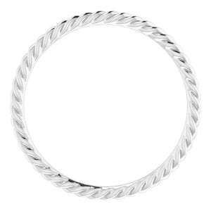 Sterling Silver 1.5 mm Skinny Rope Band Size 8.5