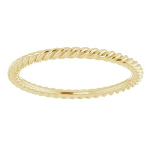 18K Yellow 1.5 mm Skinny Rope Band Size 4.5