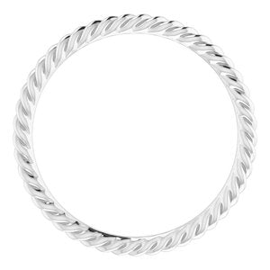 Sterling Silver 1.5 mm Skinny Rope Band Size 6