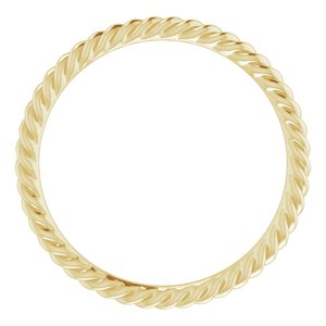 18K Yellow 1.5 mm Skinny Rope Band Size 6