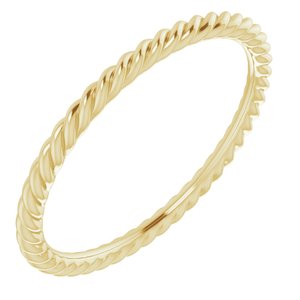 18K Yellow 1.5 mm Skinny Rope Band Size 6.5