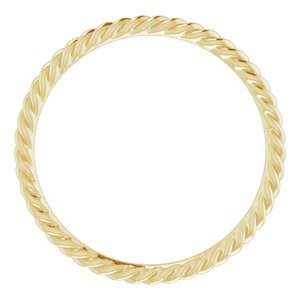 18K Yellow 1.5 mm Skinny Rope Band Size 5.5